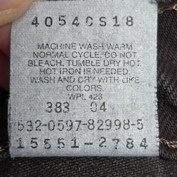 Levis 550 Mom Jeans Womens 16 Brown Tapered‎ Relaxed Fit Y2K Chocolate Denim - Picture 7 of 13